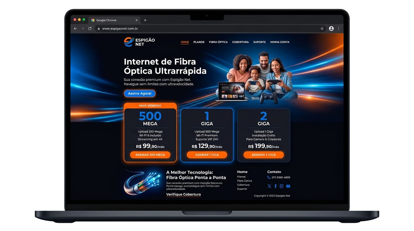 Screenshot do site Espigão Net Fibra